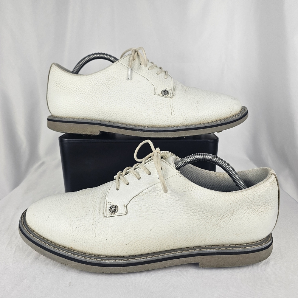 G/FORE G Fore Gallivanter Spikeless Golf Shoes White Leather Oxford Mens 10